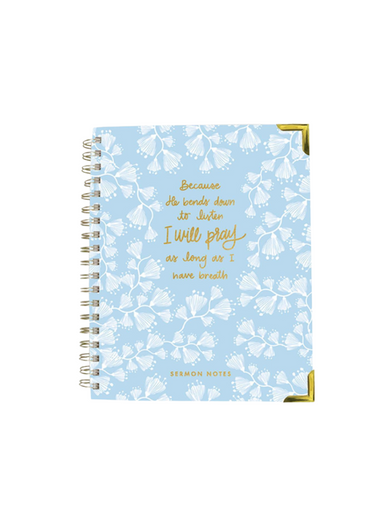 Mary Square Sermon Notes Because He Bends Down I Will Pray Journal Blue Easter Basket Jincy's Gift