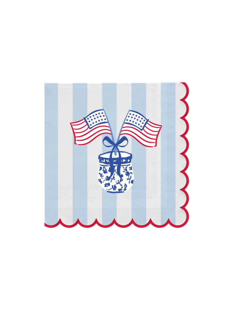 Mary Square | Cocktail Napkins - American Stripes