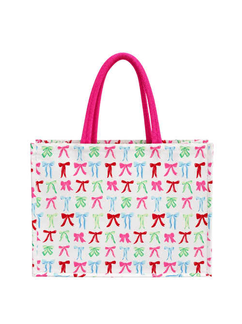 Mary Square Everyday Essentials Tote - A Bowtiful Christmas bows colorful gift jincy's 