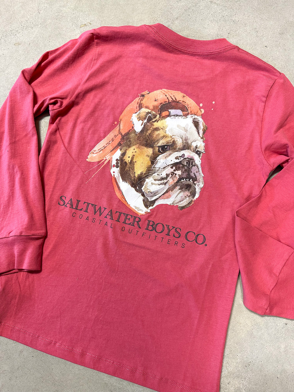 Saltwater Boys | Bulldog Graphic L/S Tee - Vintage Red