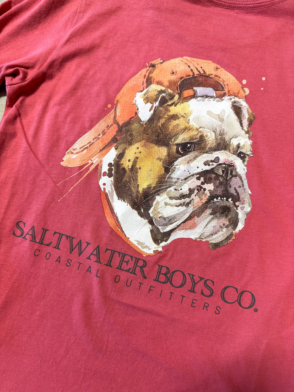 Saltwater Boys | Bulldog Graphic L/S Tee - Vintage Red