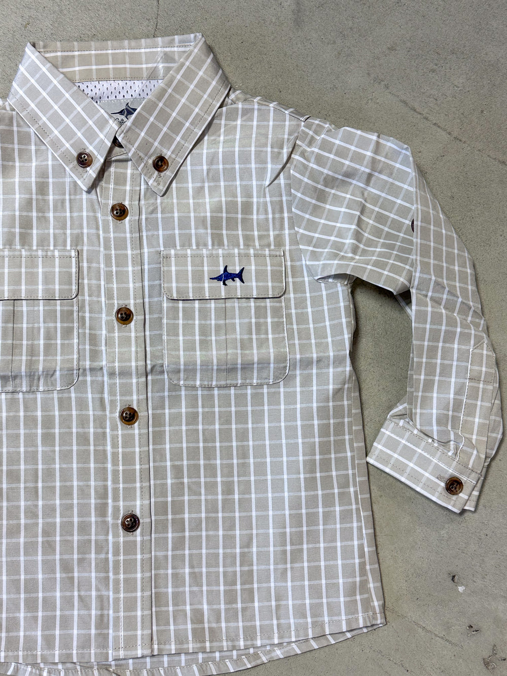 Saltwater Boys | Flagler Fishing Shirt - Khaki/White