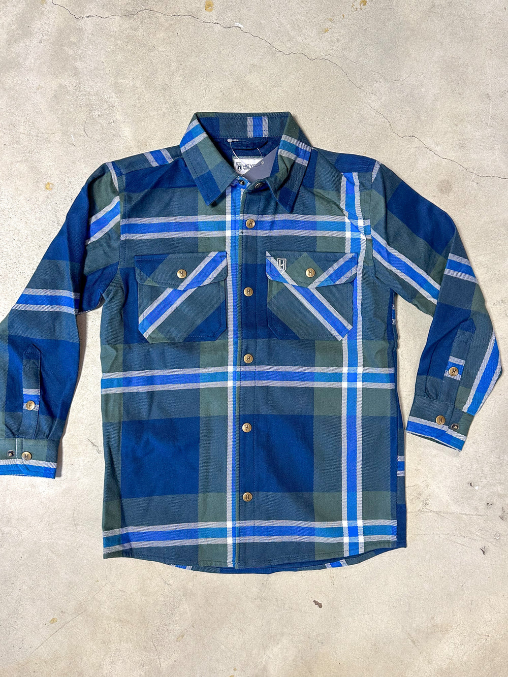 Heybo | YOUTH Thermal Plaid Jac Shirt - Navy/Grey