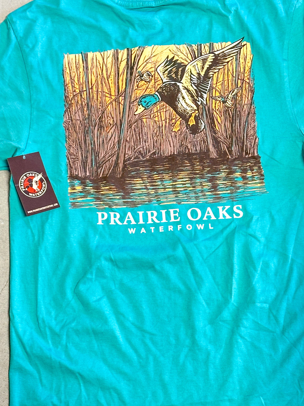 Prairie Oaks Waterfowl | Greenhead Landing Tee - Seafoam