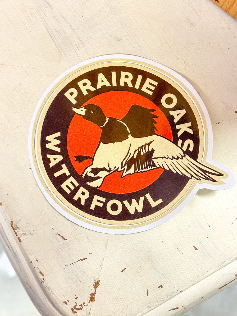 Prairie Oaks Waterfowl | Prairie Oaks Logo Decal - Brown
