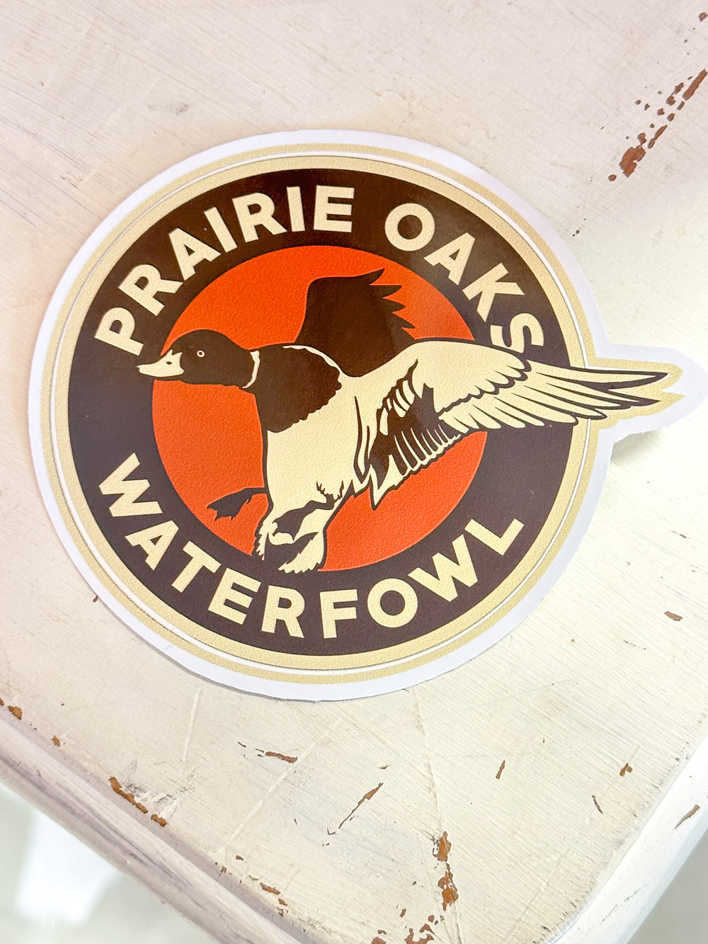 Prairie Oaks Waterfowl | Prairie Oaks Logo Decal - Brown