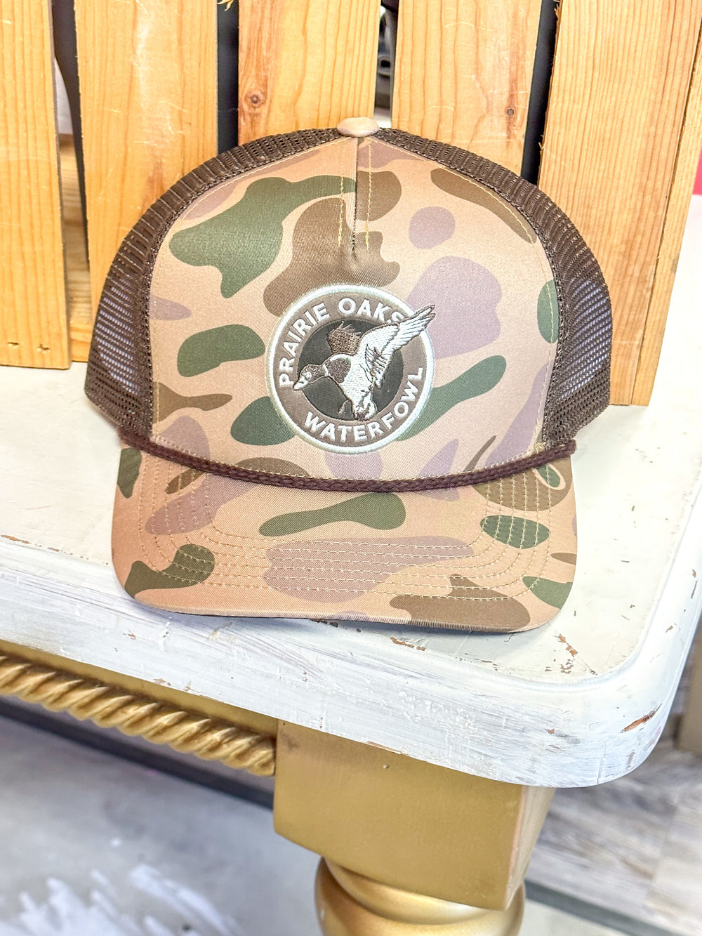 Prairie Oaks Waterfowl | Trucker Hat - Vintage Camo