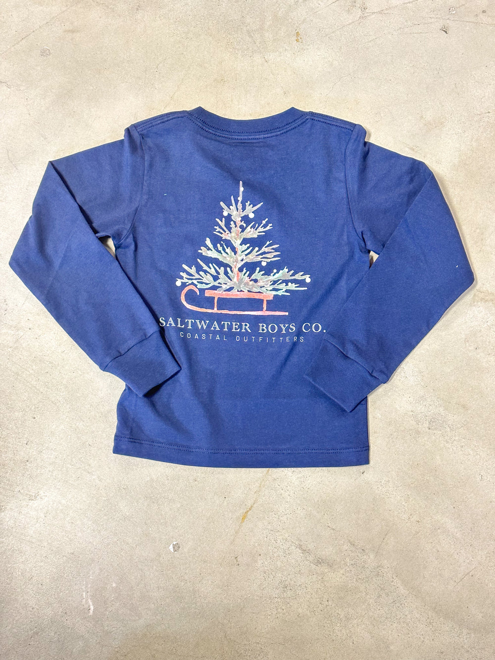 Saltwater Boys | Christmas Sled Graphic Tee L/S - Navy