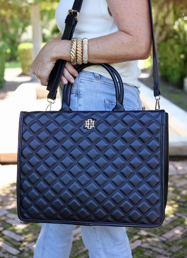 Caroline Hill | Niall Tote - Black Quilted DQ