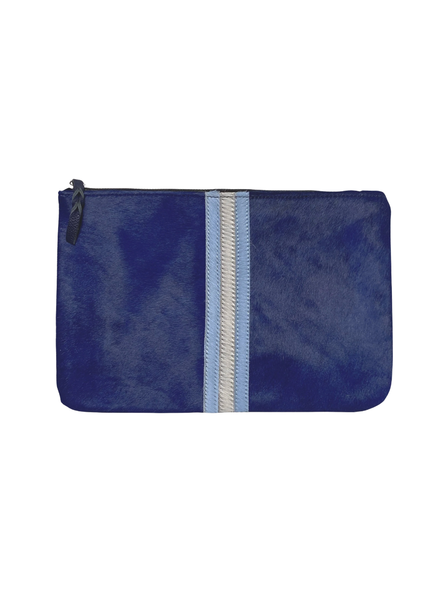 Parker & Hyde | Hyde Stripe Clutch - Navy/Baby Blue