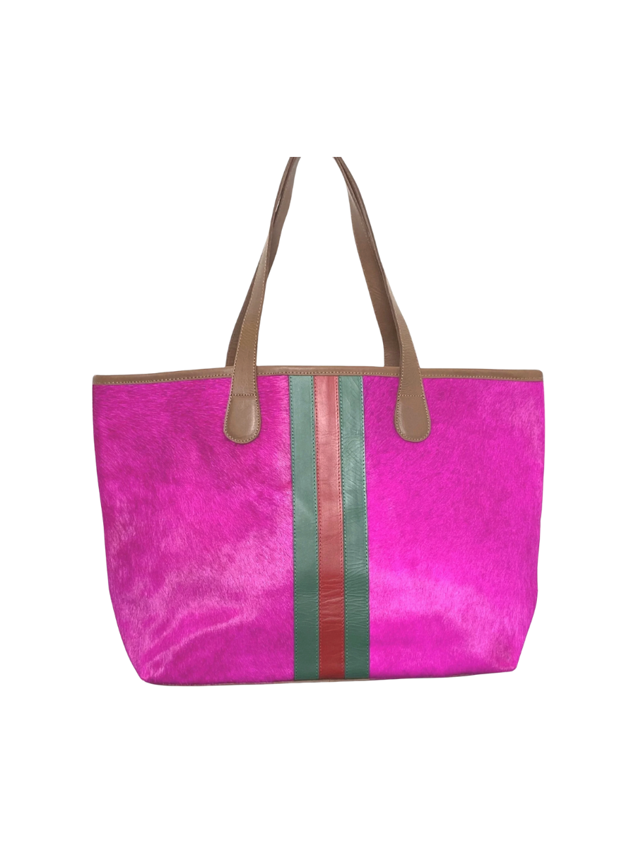 Parker & Hyde | Hyde Stripe Tote - Hot Pink