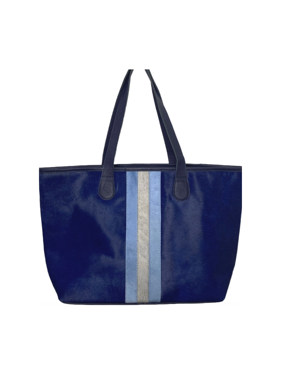Parker & Hyde | Hyde Stripe Tote - Navy/Baby Blue