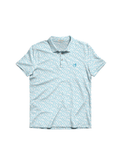 Peach State Pride Magnolia Leaves Performance Polo pattern blue white mens tripp