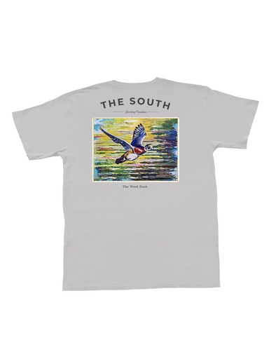 Peach State Pride Wood Duck Pocket Tee Oyster Short Sleeve Men's Tee Front Pocket Classic Spring Tee Men's T-Shirt Duck Jincy's Tripp