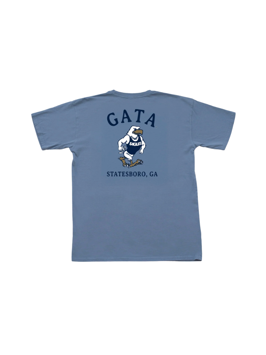 Peach State Pride | GSU®️ Strutting Eagle S/S Tee - Denim Georgia Southern Gameday 