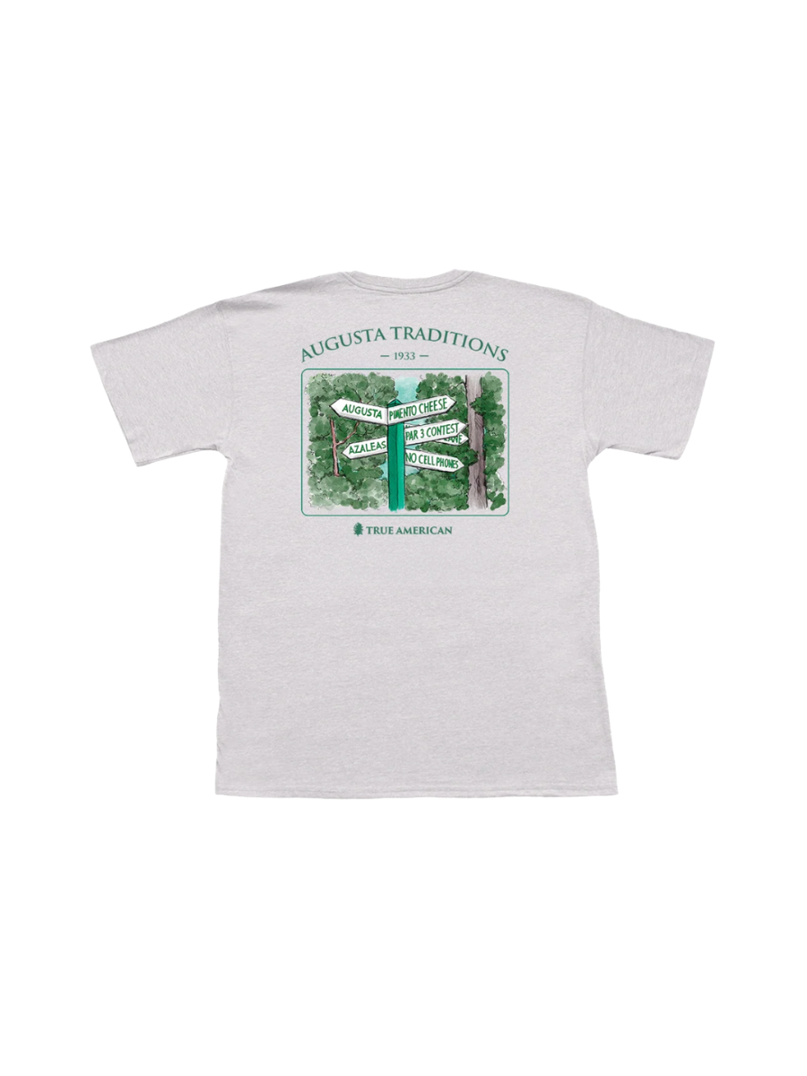 Peach State Pride Augusta Traditions S/S Tee Light Gray golf inspired mens