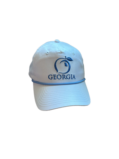 Peach State Pride Original Georgia Peach 5 Panel Performance Hat White Embroidered Rope Hat Men's Hat Adjustable Jincy's Tripp