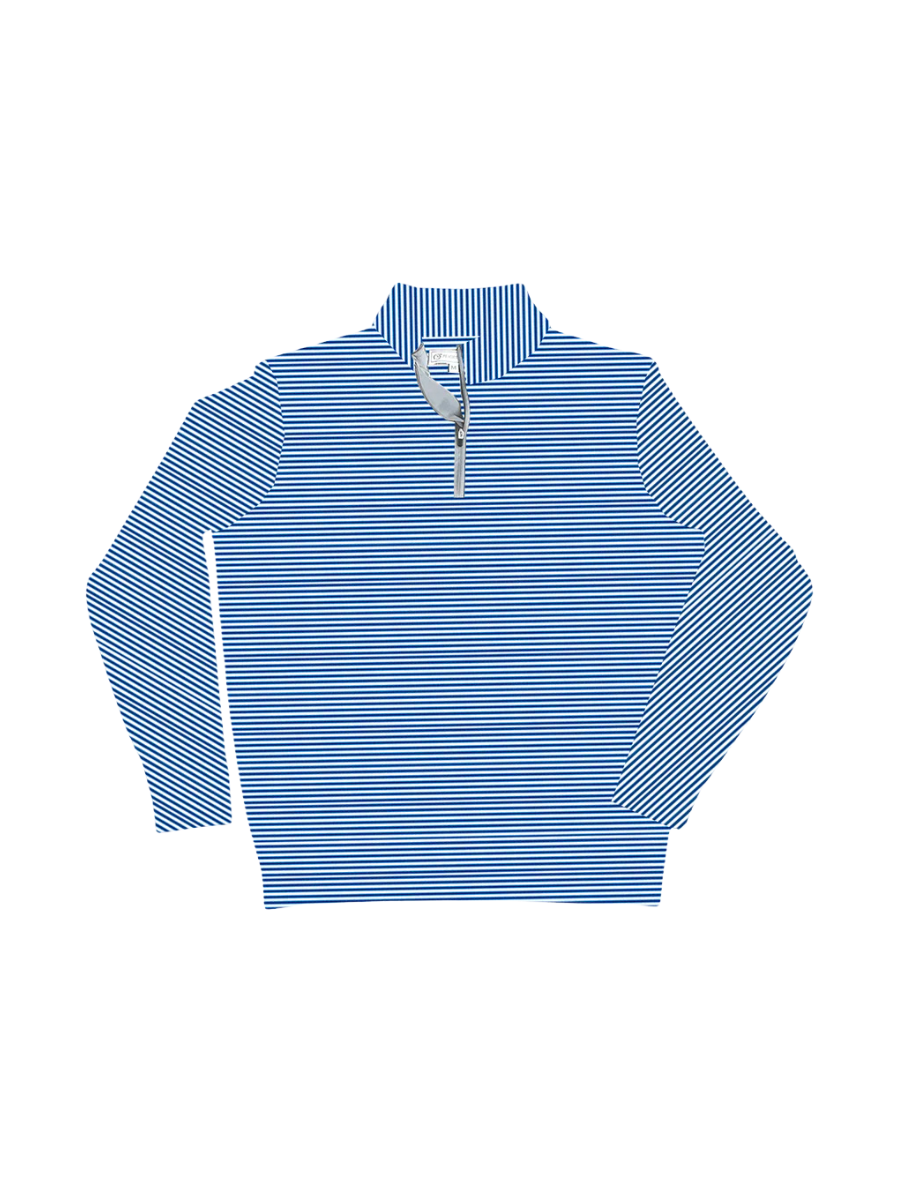 Peach State Pride | Boxwood Cotton Lyocell 1/4 Zip Pullover - Classic Blue & White