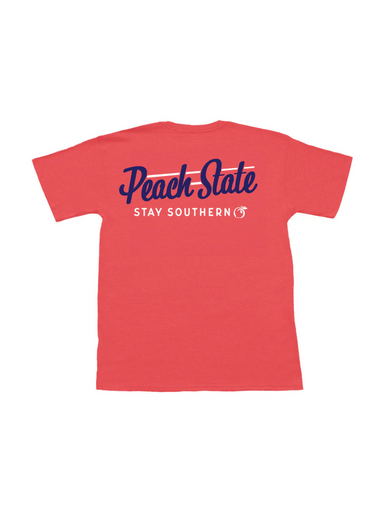 Peach State Pride Old School Short Sleeve Pocket Tee Nantucket Red Men's Tee Men's T-Shirt Red Jincy's Tripp