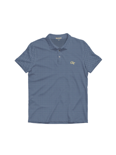 Peach State Pride | Georgia Tech®️ Formation Pattern Polo - Navy & White mens tripp