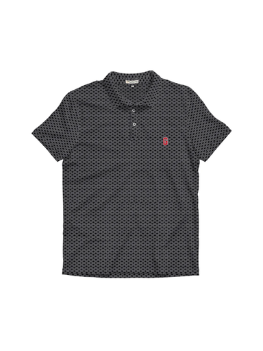 Peach State Pride | UGA®️ Gridiron Performance Polo - Gray & Black mens tripp