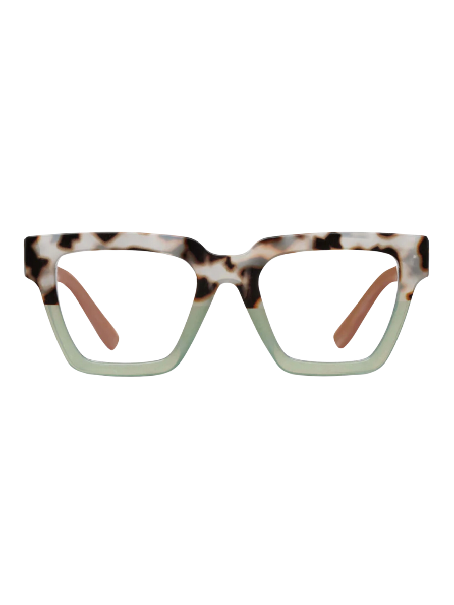 PEEPERS | Take A Bow Blue Light Readers - Chai Tortoise/Green