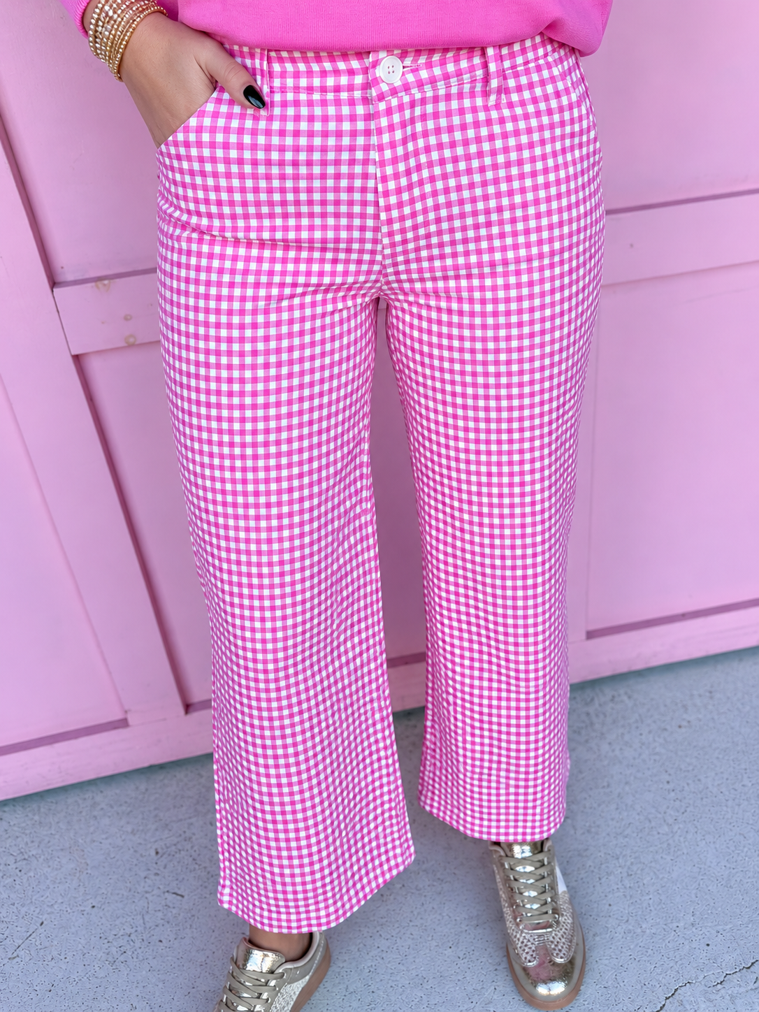 Gingham Gal Pants - Pink
