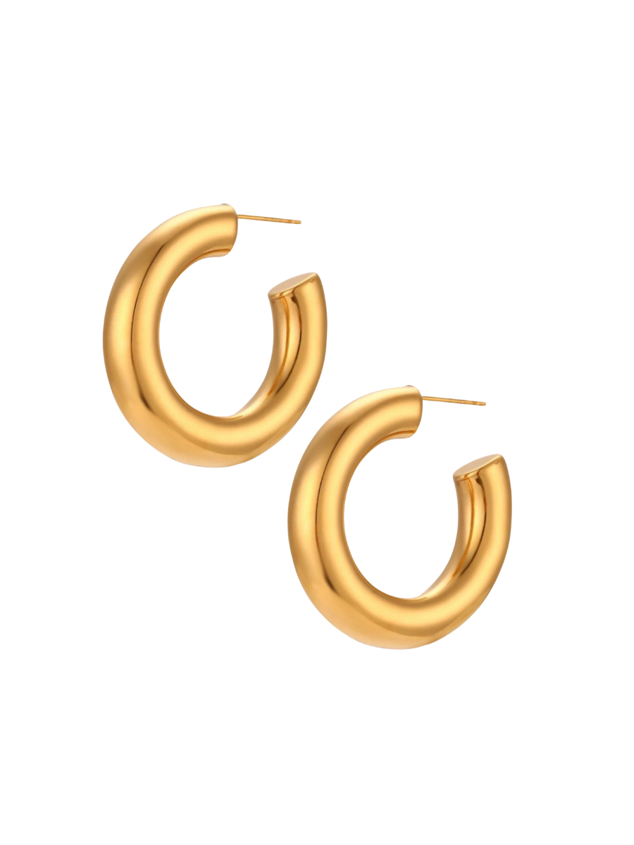 PRESSIE | Echo Hoops - Medium - Gold