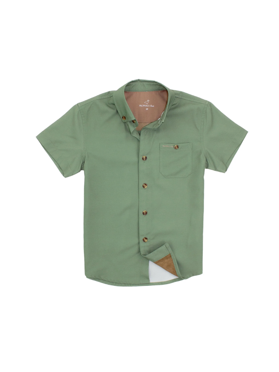 Properly Tied | YOUTH Sportsman Field Shirt - Moss