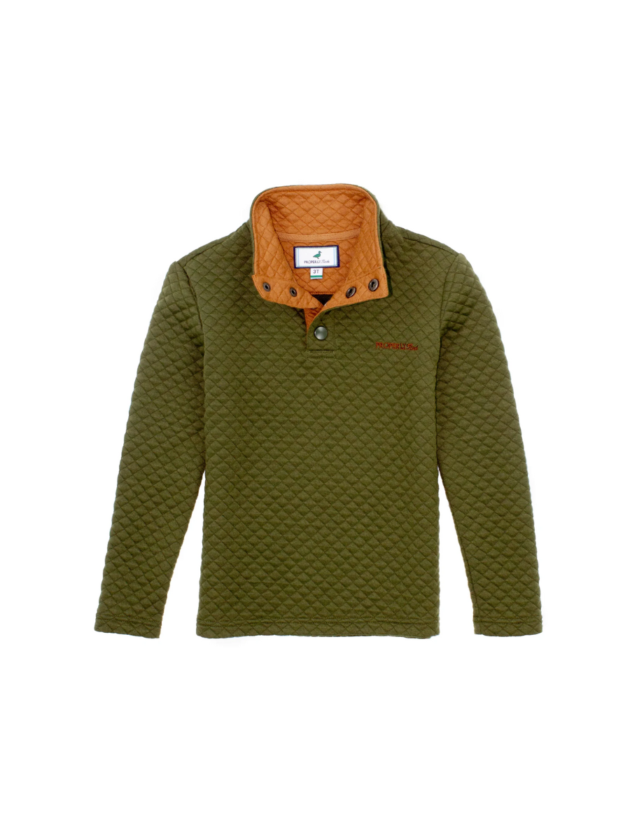 Properly Tied | YOUTH Club Pullover - Olive