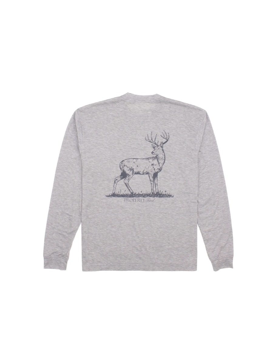 Properly Tied | Whitetail Portland Pocket Tee - Heathered Grey