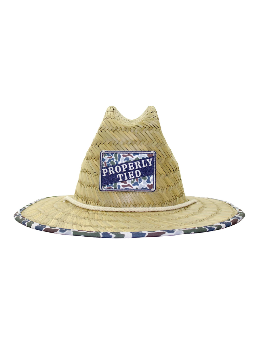 Properly Tied | YOUTH Cabo Straw Hat - Terra Camo