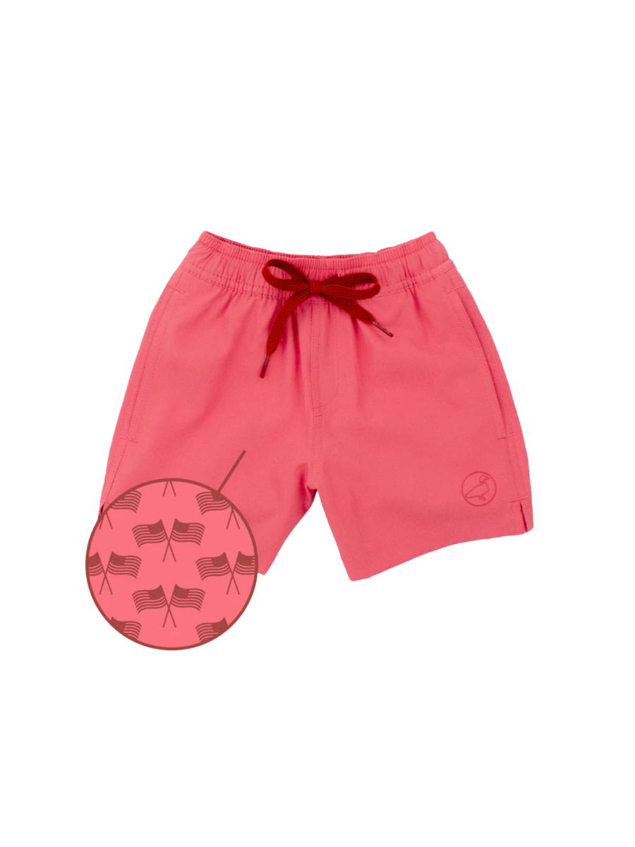 Properly Tied | YOUTH Splash Swim Trunks - Freedom Flag
