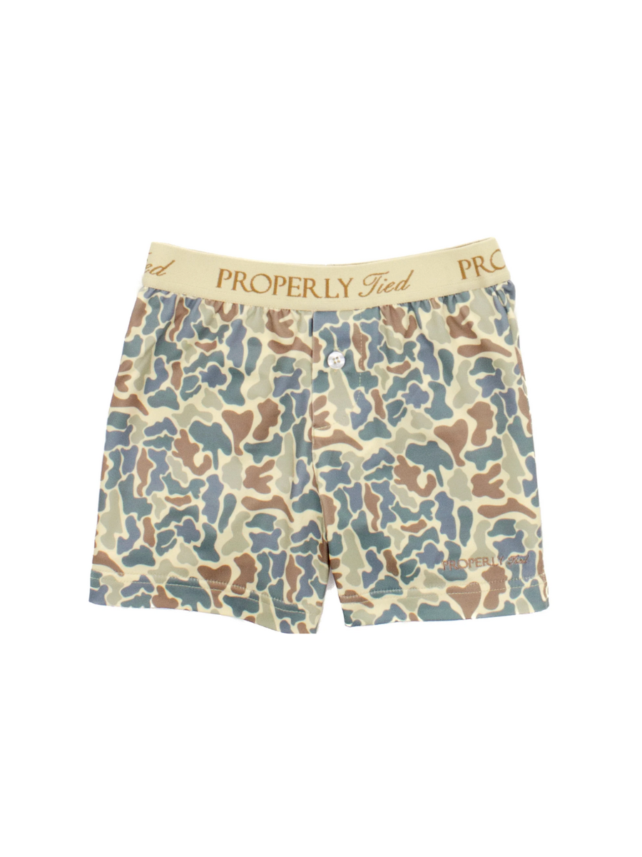 Properly Tied | YOUTH Inlet Boxer - Field Camo