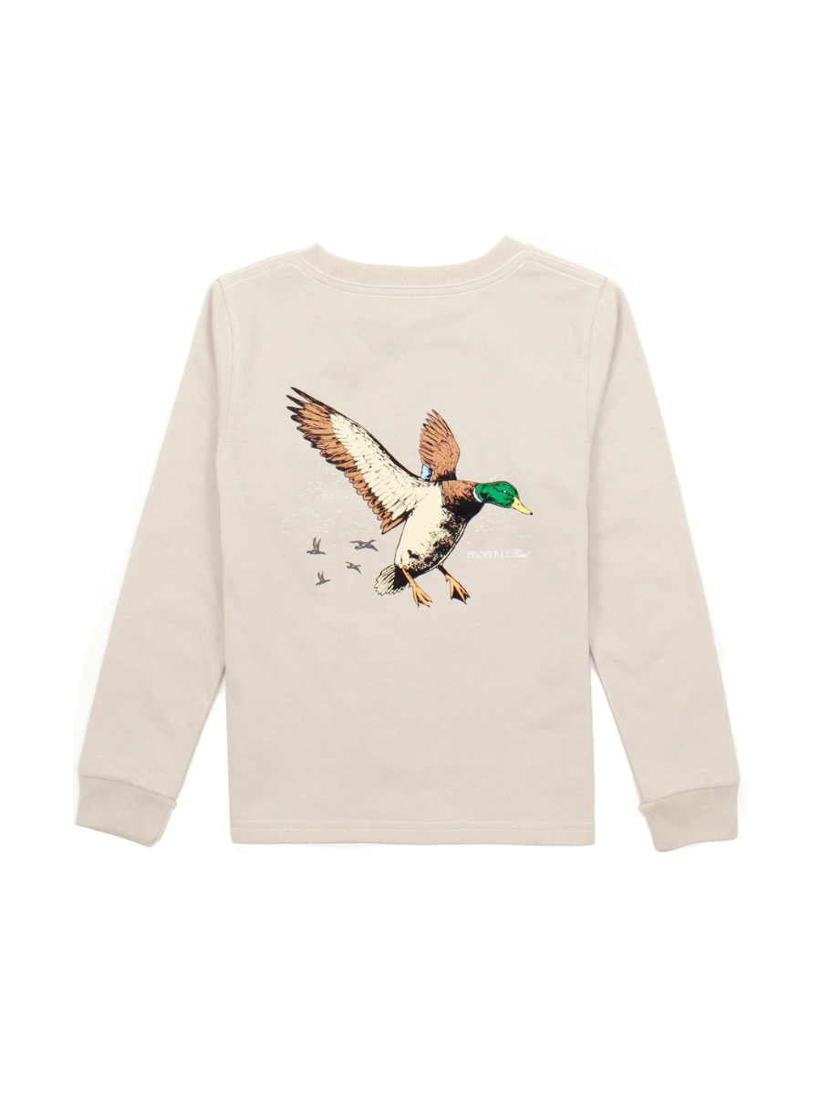 Properly Tied | YOUTH Mallard Flight LS Tee - Linen