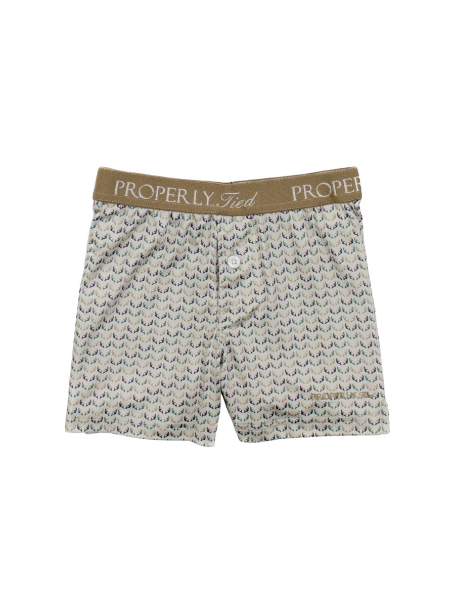 Properly Tied | YOUTH Inlet Boxer - Antlers
