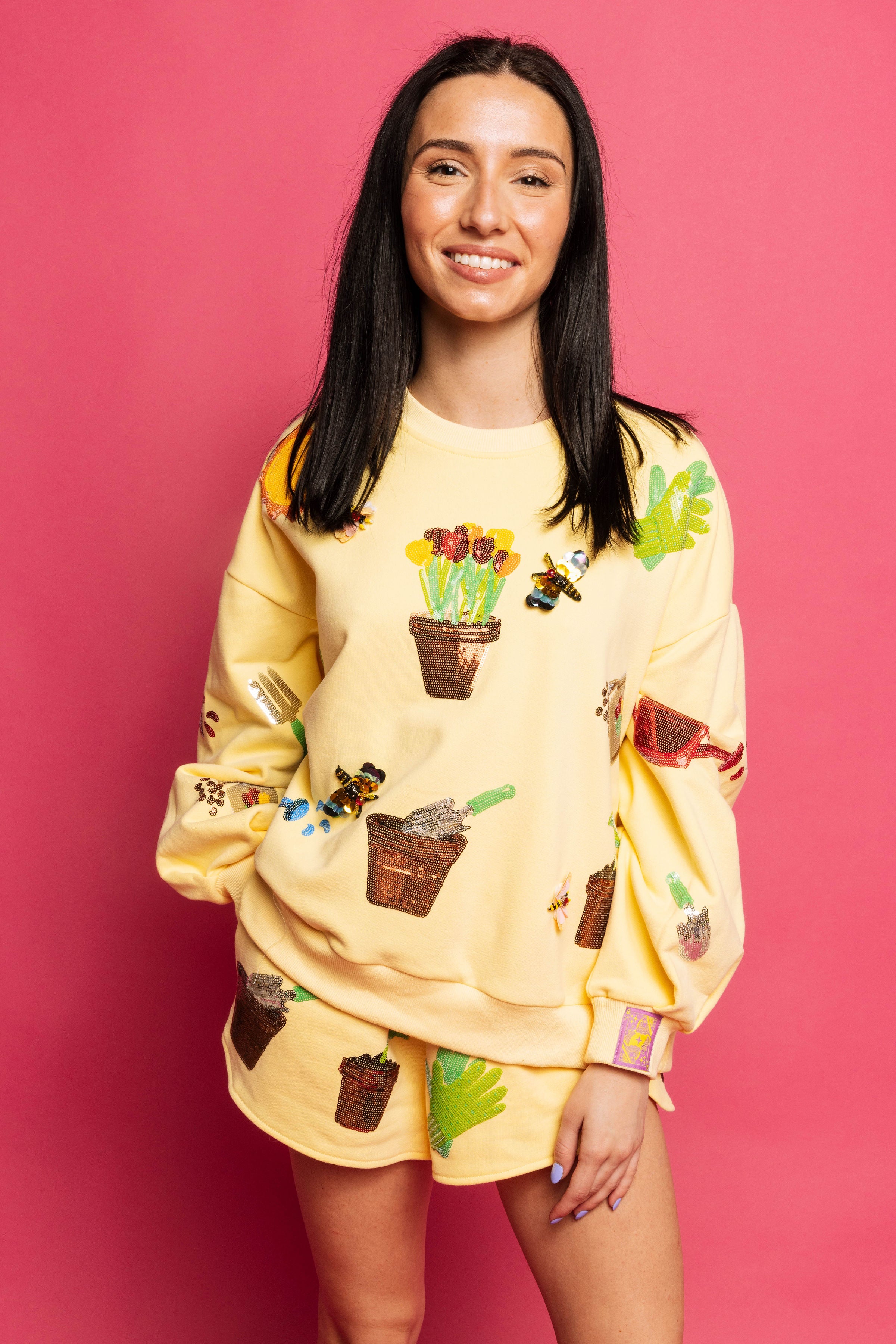 Queen of Sparkles | Yellow Potted Plant Shorts