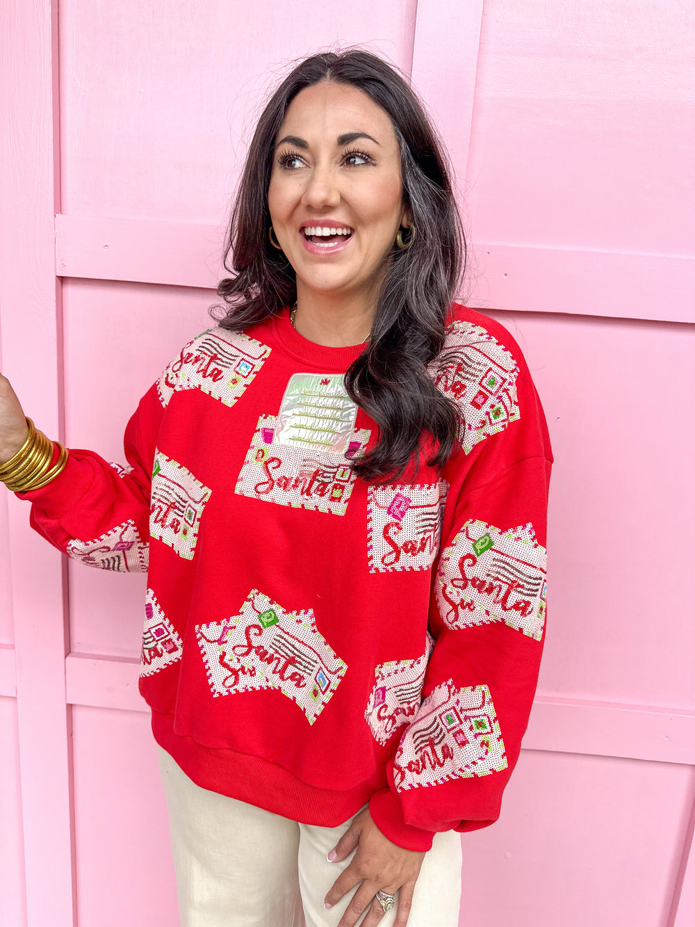 QUEEN OF SPARKLES | Red Letters to Santa Sweatshirt