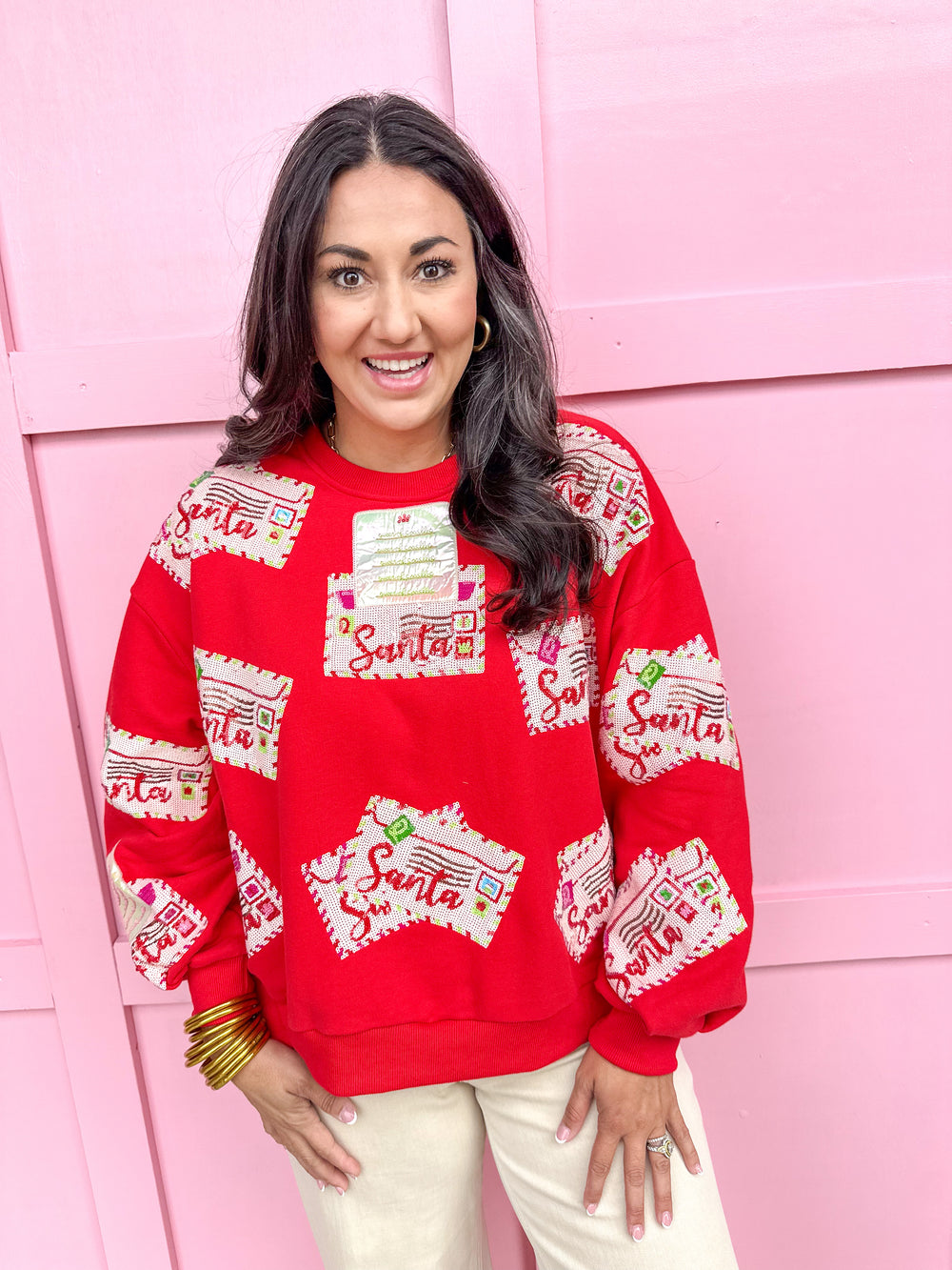 QUEEN OF SPARKLES | Red Letters to Santa Sweatshirt