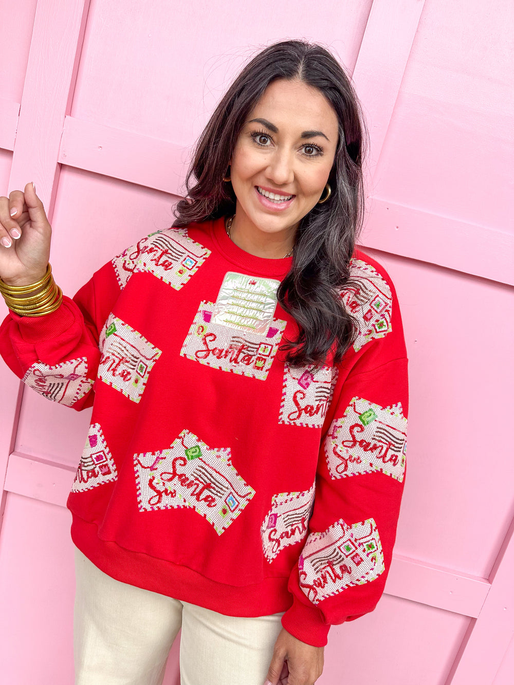 QUEEN OF SPARKLES | Red Letters to Santa Sweatshirt