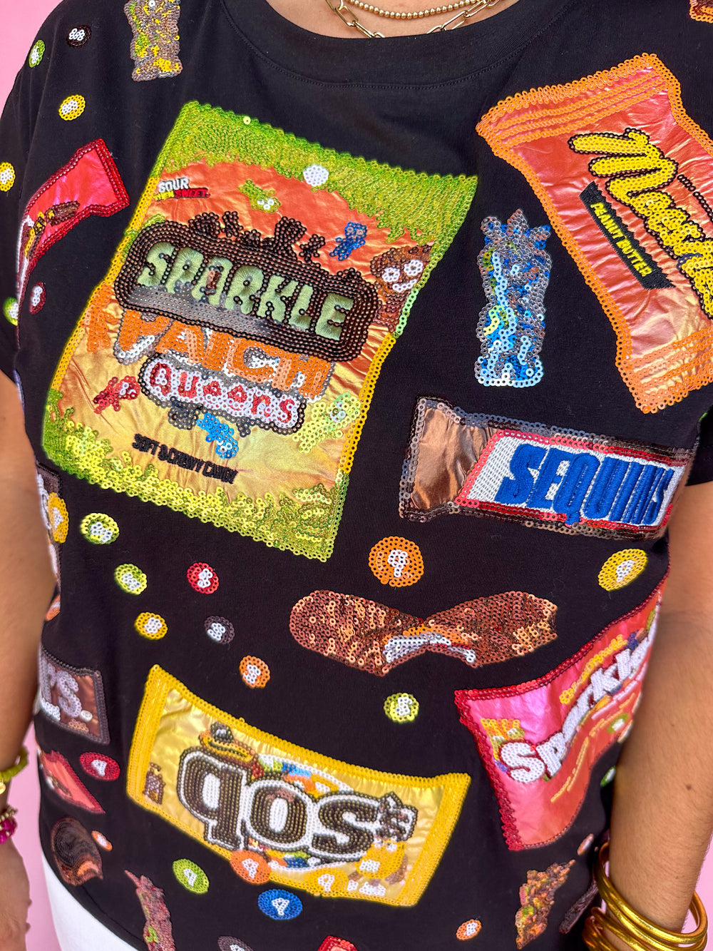 QUEEN OF SPARKLES | Black Queen Of Candy Tee