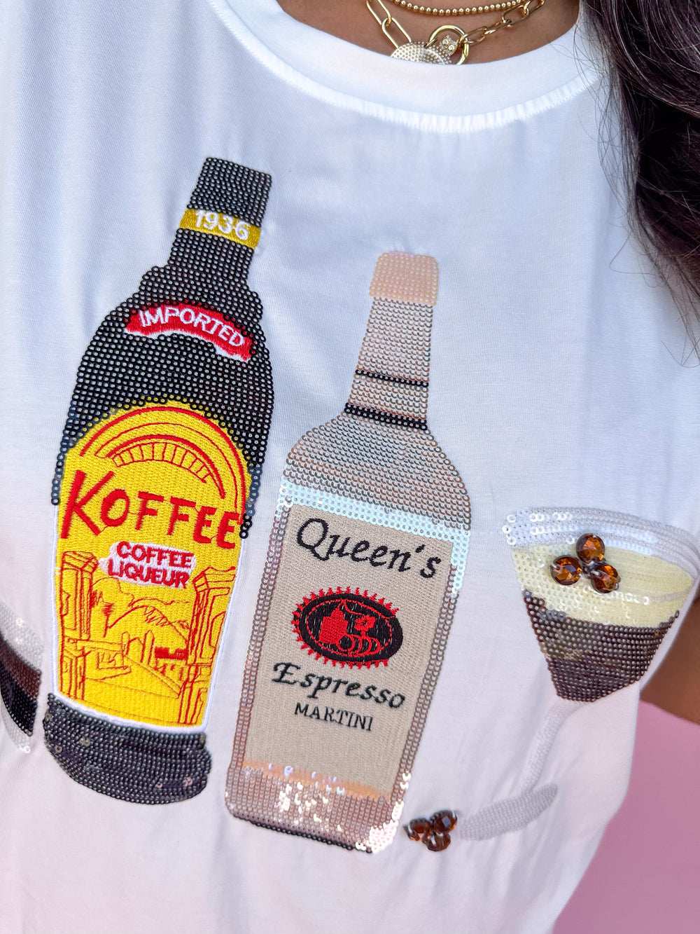 QUEEN OF SPARKLES | White Espresso Martini Tee