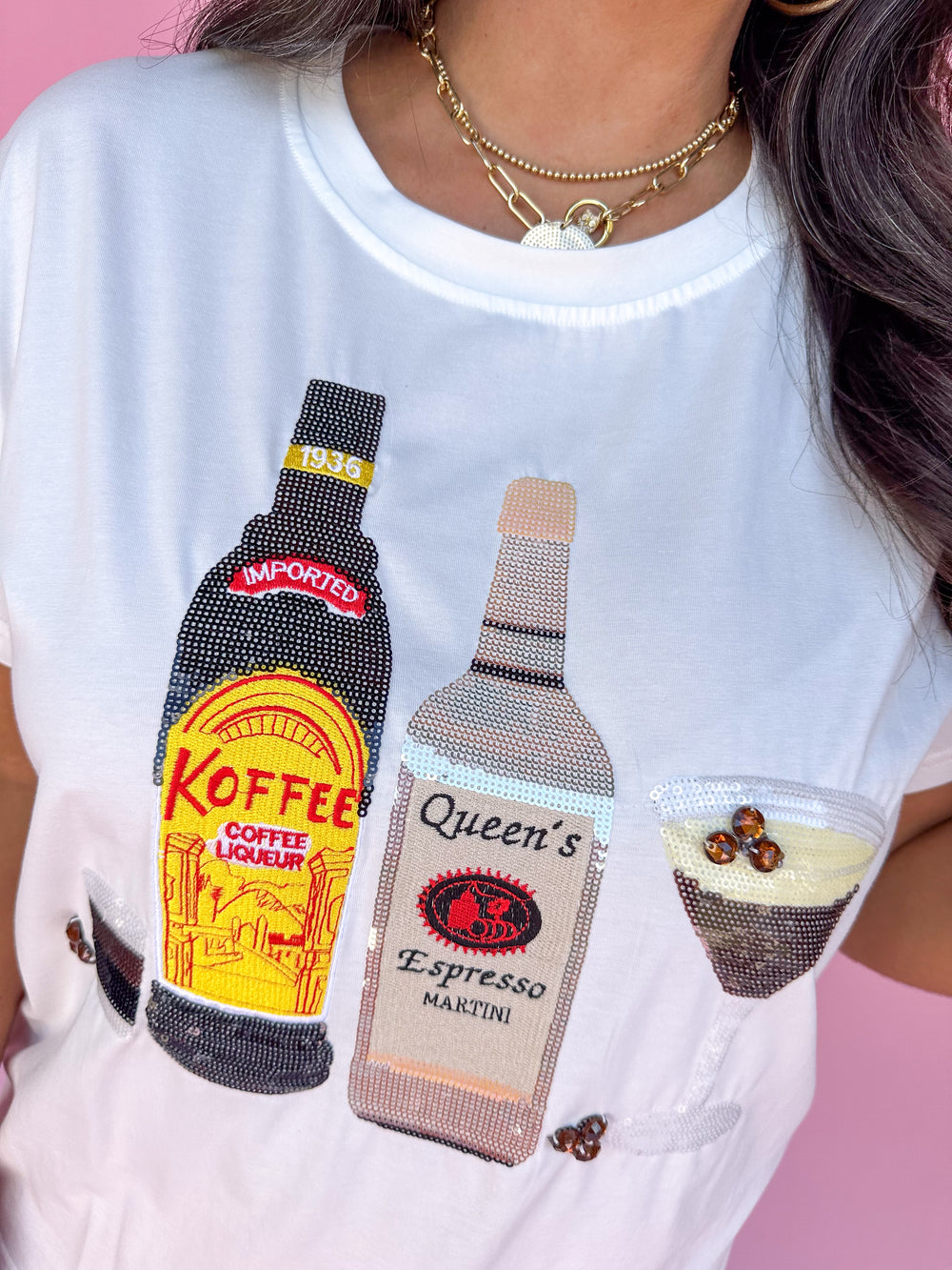 QUEEN OF SPARKLES | White Espresso Martini Tee