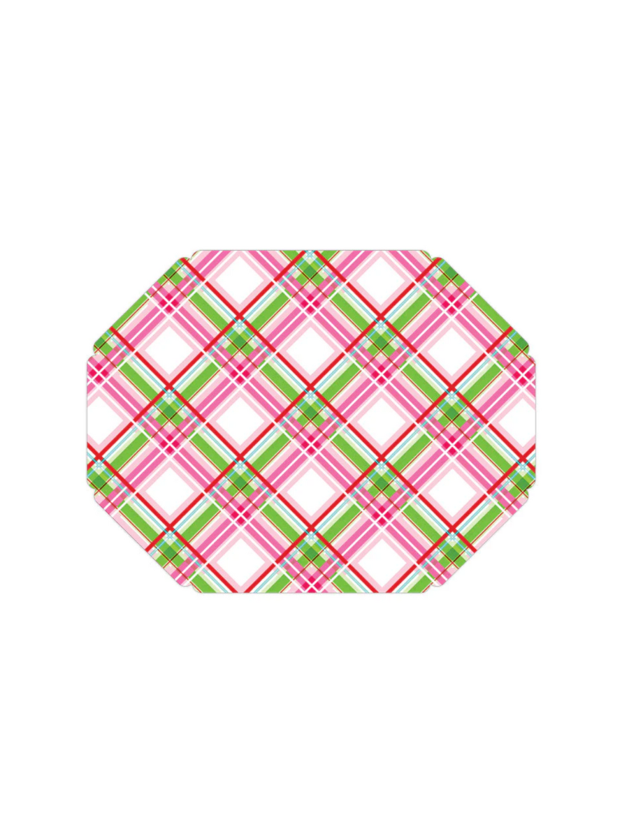 Rosanne Beck | Pink & Red Traditional Plaid Placemat