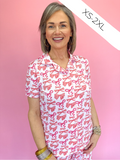 The Royal Standard Short Sleeve Button Up Pajama Shirt Sleepwear Loungewear Bows Collar Women's Gift Jincy's Boutique 