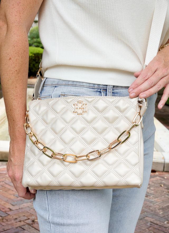 Caroline Hill | Ariana Quilted Crossbody - Pearl Quilted DQ