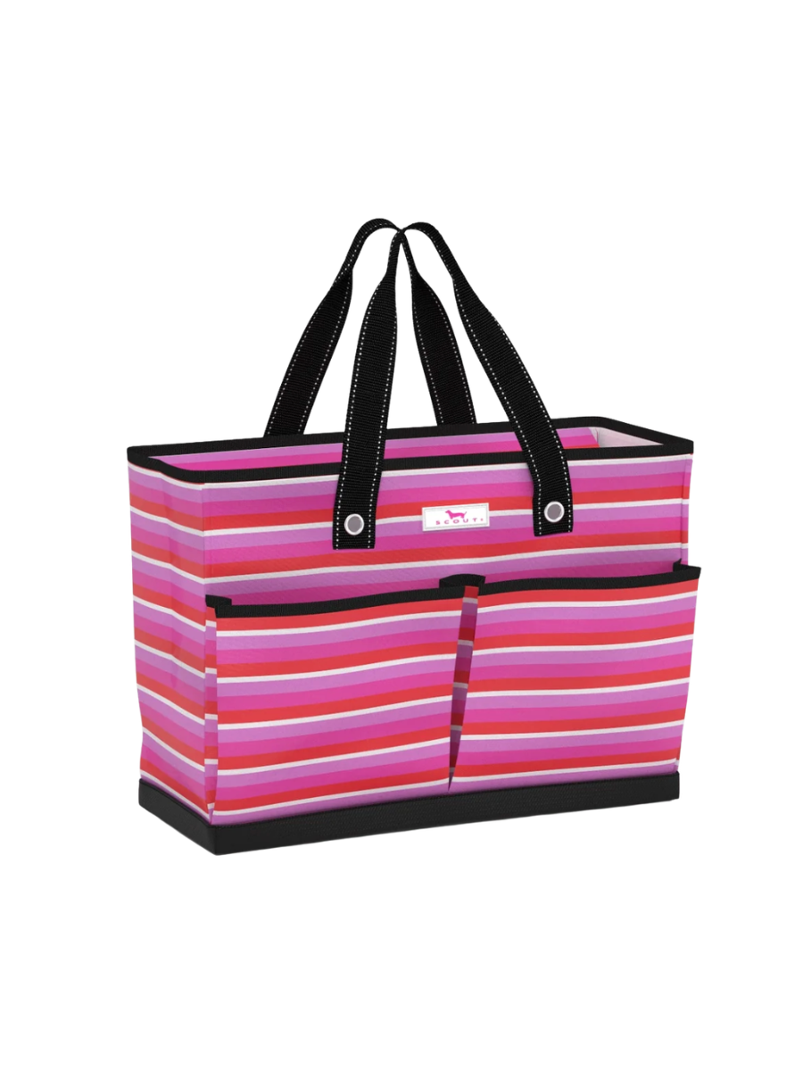 SCOUT | Ben Pocket Tote - Love Actually pink red white stripes reusable bag womens jincy's