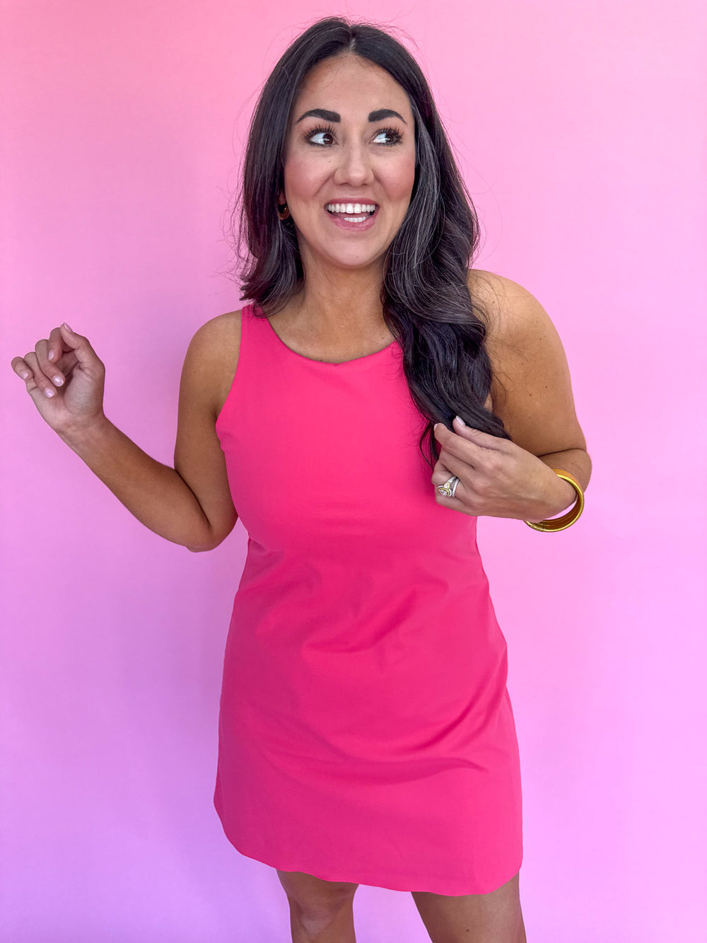 SPANX Power Boost Exercise Dress Tulip Athletic Dress Hot Pink Sleeveless Women's Dress Athleisure Lesiure On The Go Boutique Jincy's Plus Size