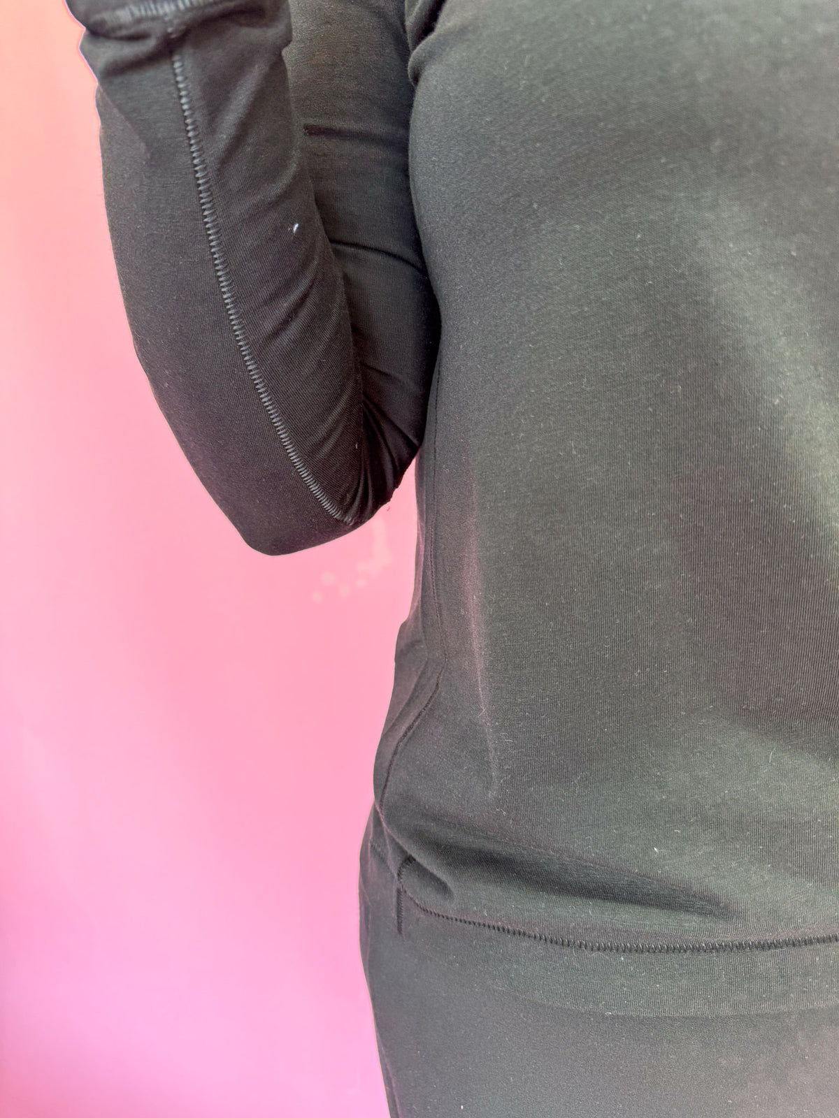SPANX Supernatural Flow Long Sleeve Top Very Black Long Sleeve Tee Women's Lightweight On The Go Jincy's Boutique Plus Size