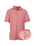 STRUTTIN' COTTON | Andy Stripe Polo - Coral Tracks